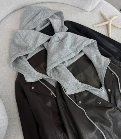 Women's two-piece leather jacket, free size 38-44