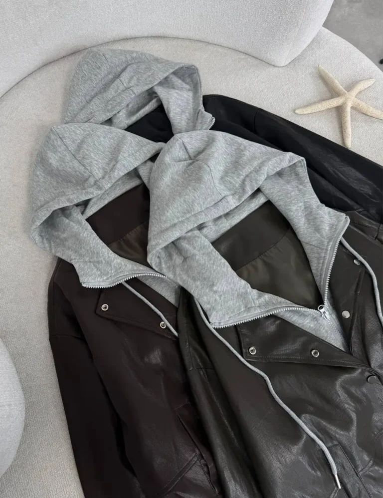 Women's two-piece leather jacket, free size 38-44