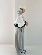 Combination hoodie for women, free size 38-44, 63 cm length, available in three colors
