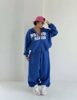 NOT YOU sweatshirt and pants set, free size 38-44, available in black, blue, white, and red
