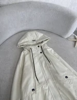 Women's bomber raincoat, free size 38-44, 60 cm length, available in black and cream