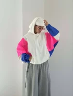 Combination hoodie for women, free size 38-44, 63 cm length, available in three colors
