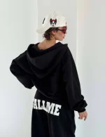 NOT YOU sweatshirt and pants set, free size 38-44, available in black, blue, white, and red